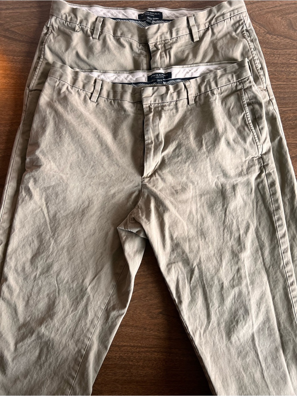 Banana Republic Bundle 35x32 Gavin Chinos in Khaki Tan with Flaws